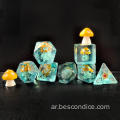 Mushroom 7pcs dnd polyhedral dice set ، Dicsroom Dice DiCe للدور في لعب ألعاب الزهر وألعاب RPG MTG Table Games